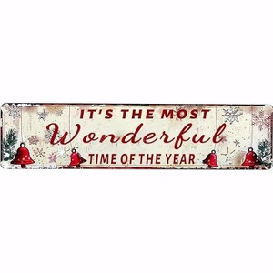 Lomsoe snowsun Metal Signs It's The Most Wonderful Time on The Year Sign Vintage Tin Sign Fuuny Christmas Aluminum Sign Art Decor 4¡Á16 Inches - 1 of 1