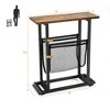 Costway Industrial End Side Table Mesh Magazine Holder Nightstand Rustic Brown - 3 of 4