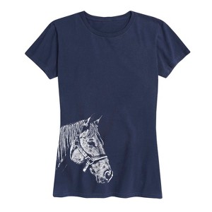 Women's - Instant Message - Side Profile Horse Short Sleeve Graphic T-Shirt - 1 of 4