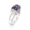 Ross-Simons 2.80 Carat Amethyst and .10 ct. t.w. CZ Ring in Sterling Silver - 3 of 4