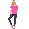 Women's Cut Out Shoulder Bexley Tunic Top - White Mark - 2 of 3