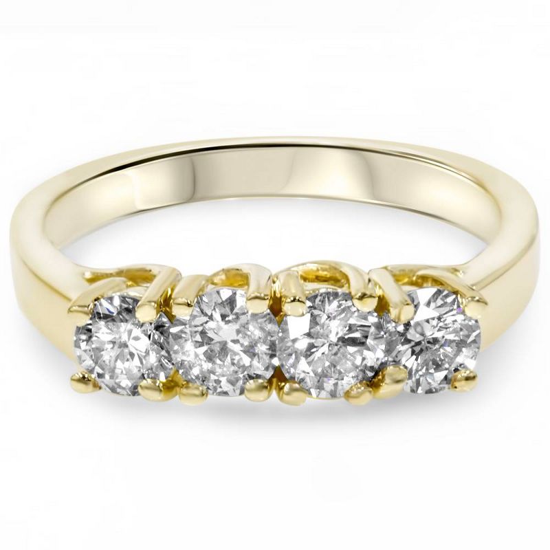 Pompeii3 1ct Diamond Yellow Gold Curve Wedding Ring Enhancer, 4 of 6
