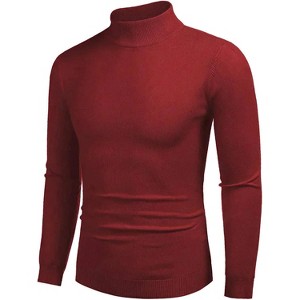 COOFANDY Men's Slim Fit Mock Turtleneck Pullover Sweater Casual Basic Knitted Thermal Sweaters - 1 of 4