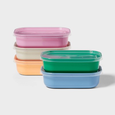 10pc (set of 5) Single Compartment Plastic Meal Prep Food Storage Container Set - Room Essentials™