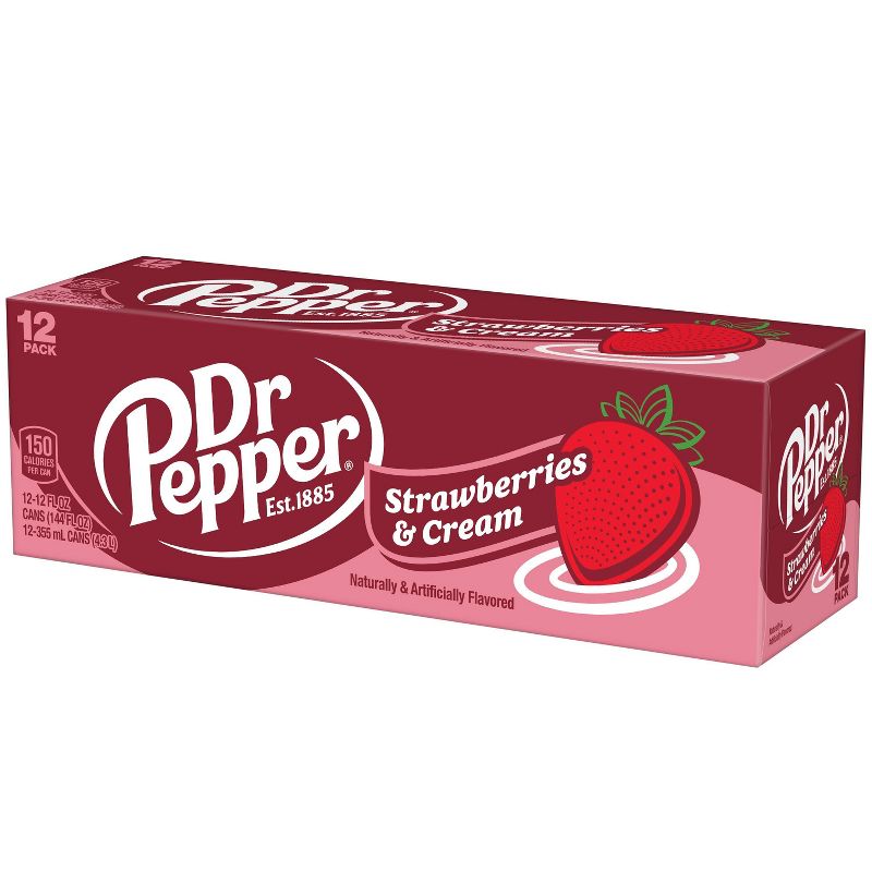 Dr Pepper Strawberries &#38; Cream Soda - 12pk/12 fl oz Cans, 3 of 11