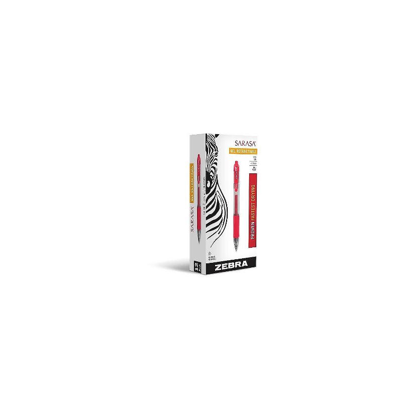 Zebra Sarasa Retractable Gel Pen Red Ink Medium Dozen 46830, 3 of 4
