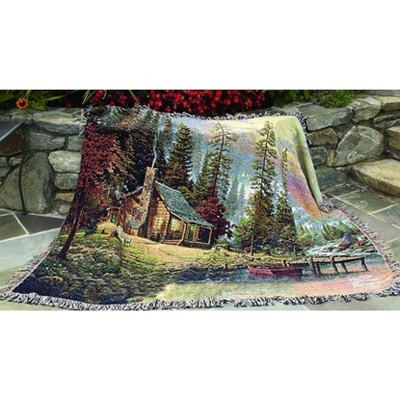 Manual Woodworks and Weavers Tapestry Throw – Thomas Kinkade “A Peaceful Retreat” Blanket, 60x50