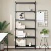 vidaXL Black Bookcase - Sturdy Engineered Wood Construction, 6-Tier Shelf with Robust Metal Frame - 2 of 4