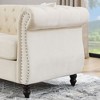 Kumasinova Chesterfield Sofa 2-Seat Sofa with 2 Pillows, Classic Tufted Couch with Rolled Arms and Nailhead for Living Room, Velvet Loveseat Sofa - 3 of 4