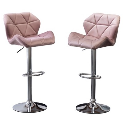 NicBex Dining Chairs Set of 2 Stool Upholstered Chair Airlift Adjustable Swivel Barstool with low-back style for Kitchen, Home Bar
