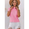 Amaryllis Women's Ribbed Knit Mock Neck Sleeveless Sweater Relaxed Fit with Front Pocket Chic and Cozy Transitional Layer - 3 of 4