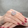 Guili Sterling Silver Rhodium and Rose Gold Morganite Ring with Cubic Zirconia Halo, Elegant for Any Occasion, Purple or Yellow, Sizes 6, 7, 8. - 3 of 3