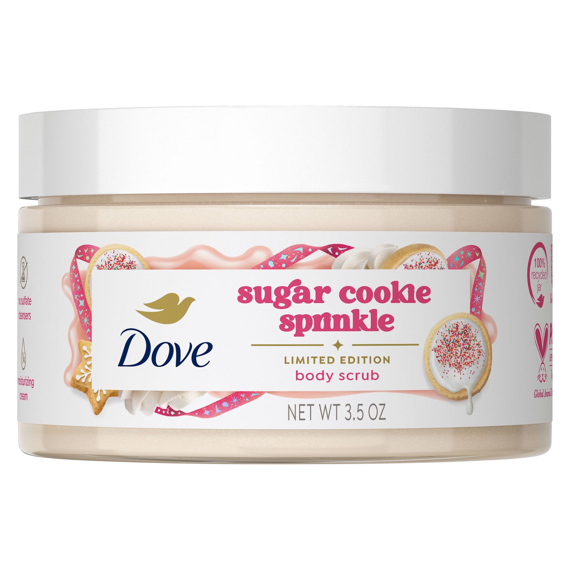 Dove Beauty Limited Edition Holiday Treat Mini Body Scrub - Sugar Cookie Sprinkle - 3.5oz