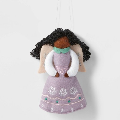 Fabric Angel with Purple Dress Christmas Tree Ornament - Wondershop&#8482;