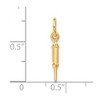 Black Bow Jewelry 14k Yellow Gold Polished 3D Medical Syringe Charm, 3 x 20mm - 4 of 4