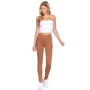 Slickblue Mid-Rise Ponte Pants, Seagull Shaped Design, Elastic Waist, Skinny Fit, Color Options, Size S-L - 1 of 4