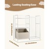 Kids Bookshelf and Toy Storage Organizer with 2-Tier Shelf & Fabric Chest, White - 2 of 4