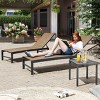3pc Outdoor Aluminum Lounge Chairs with Side Table - Dark Brown - Crestlive Products - image 2 of 4