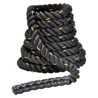 BalanceFrom 3 Strand Thick Training Rope Durable Workout Equipment Battle Rope for Strength, Endurance, Exercise, and Home Gym Fitness, 30 Foot, Black