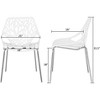 VINGLI Modern Dining Chairs Set Plastic Saping Birch Chairs Stackable Chairs Set for Living Room/Kitchen/Office (6, White) - 3 of 4