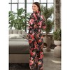 ADR Women's Satin Pajamas Set, Button Down Long Sleeve Top and Pants with Pockets, Silk like PJs with Matching Sleep Mask - 2 of 4