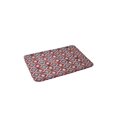 Schatzi Brown Merri Diamond Dusty Bath Mat Red - Deny Designs