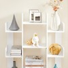 VASAGLE Bookshelf, Tree-Shaped Bookcase with 13 Storage Shelves, Rounded Corners, 9.8¡±D x 33.9¡±W x 55.1¡±H, White - 3 of 4