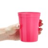 Blue Panda 24 Pack 16oz Hot Pink Plastic Cups for Birthday, Graduations, Baby Showers Party Supplies - 3 of 4