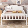 NicBex Wood Twin/Full Platform Bed Frame,House-Shaped Headboard with Built-in Storage and LED Light,Bed Side Rail for Kids,No Box Spring Needed - 2 of 4