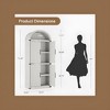 72 Inch High Arched Bookcase with Doors, 4 Tier Display Bookshelf Storage Cabinet for Home Office Living Room - 2 of 4
