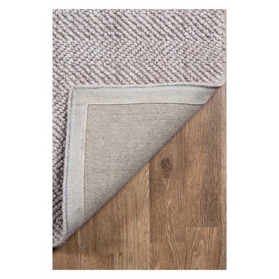 Gray and Brown Herringbone Handwoven Wool Area Rug