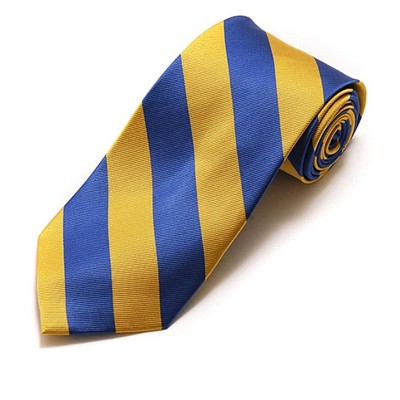 Men's College Striped Colored Silk Long Or X-Long Neck Tie