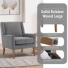 Modern Wingback Accent Chair, Upholstered Armchair with Lounge Seat & Wood Legs - 4 of 4