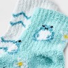 Women's Frogs 2pk Cozy Quarter Crew Socks - Aqua/Ivory 4-10: Midweight Velour Ribbed, Animal Pattern, Machine Washable - 3 of 3