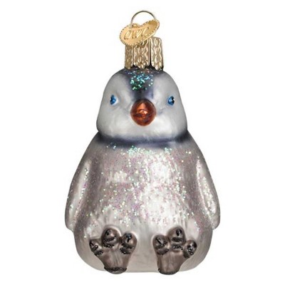Old World Christmas 3.0 Inch Sitting Penguin Chick Ornament Birds Snow Ice Tree Ornaments