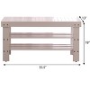 Roundhill Furniture Pina Quality Solid Wood Shoe Bench, White Finish - 3 of 4