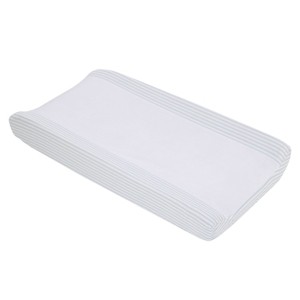 NoJo Woodland Sage, and White Stripe Plush Contoured Changing Pad Cover - 1 of 1