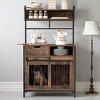 2 IN 1 Sideboard Cabinet with Hutch Storage, MDF and Steel Buffet Console with Sliding Doors, Drawers, Shelves, and Charging Station - 2 of 4