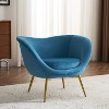 Modern Accent Chair for Living Room, Lounge Chair for Bedroom with Gold Metal Legs, Vanity Chair for Makeup Room-Christopher Knight Home - 3 of 4