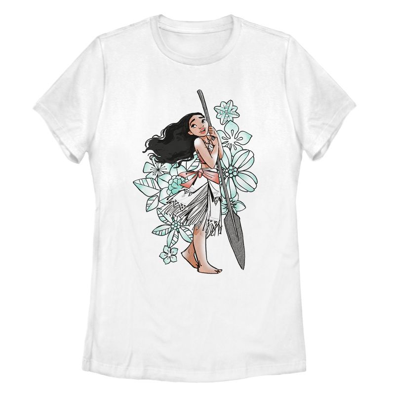 Women's Moana Tropical Floral Print T-Shirt, 1 of 5