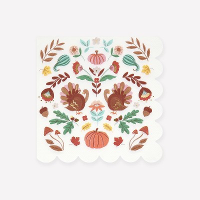 Meri Meri Folk Fall Large Napkins (Pack of 16)
