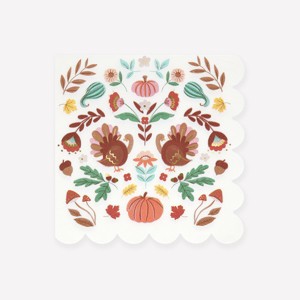 Meri Meri Folk Fall Large Napkins (Pack of 16) - 1 of 2