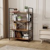 4 Tier Bookshelf, Large Bookcase with Steel Frame, Industrial Book Shelves for Home Office, Living Room, Rustic Book Shelf Organization and Storage - 3 of 4