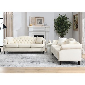 VYNXARIA sofa for Living Room,2 Seater Sofa Tufted Couch with Rolled Arms and Nailhead for Living Room,Bedroom - 1 of 4