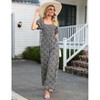 Women's Summer Smocked Jumpsuits Casual Square Neck Short Sleeve High Waist Wide Leg Rompers with Pockets - 3 of 4