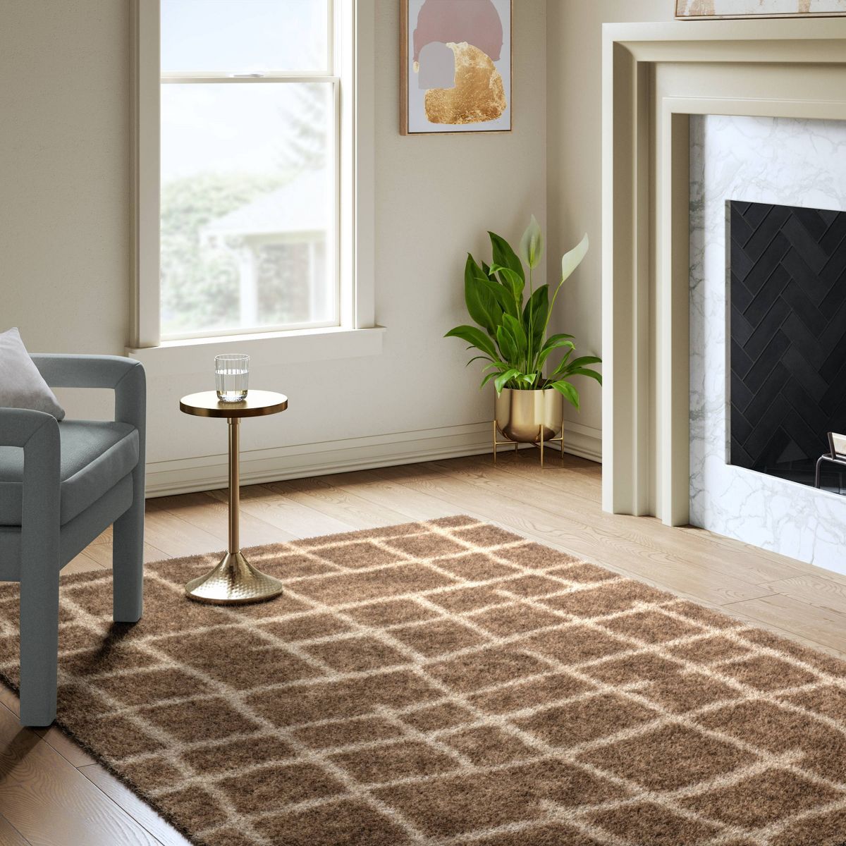 Broken Grid Shag Area Rug - Threshold™ - thumbnail 7