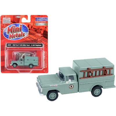 1960 Ford F-250 Utility Truck "Southern Bell Telephone" Gray 1/87 (HO) Scale Model by Classic Metal Works