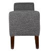 Tara Storage Bench Settee Heathered Gray - HomePop: Upholstered Ottoman, Bedroom Seating with Rubberwood Legs - 4 of 4