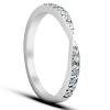 Pompeii3 .25 Ct Diamond Wedding Ring Stackable V Shape Tapered Band 14k White Gold - 3 of 4