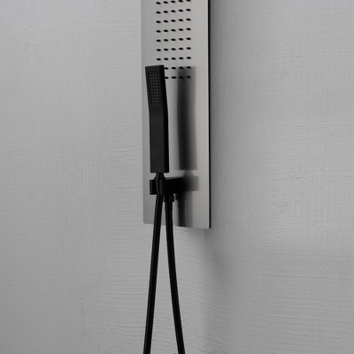 Nickel 4-Jet Rainfall Shower Panel System with Handheld Wand